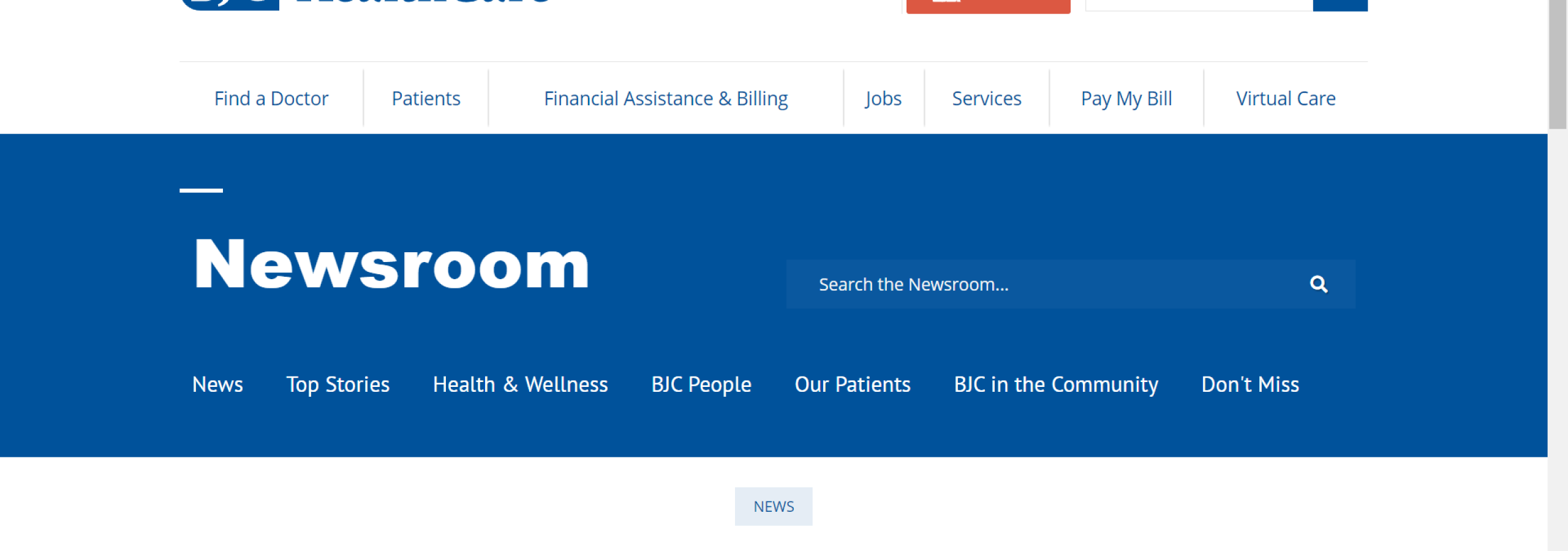 BJC Healthcare website