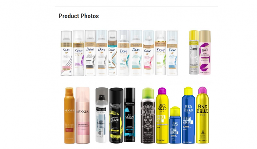 photo of recalled dry shampoo products