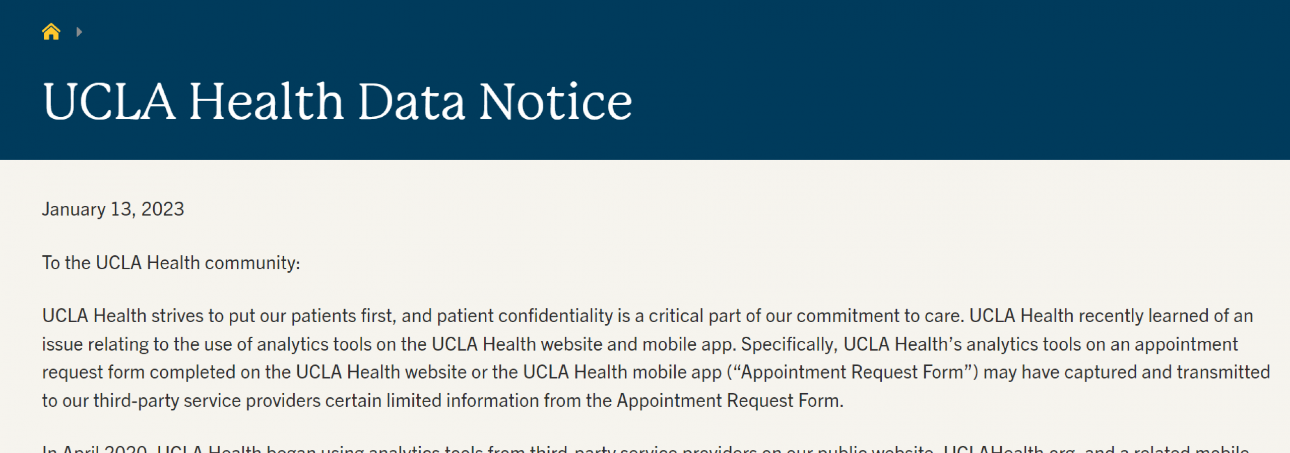 UCLA Health data privacy notice