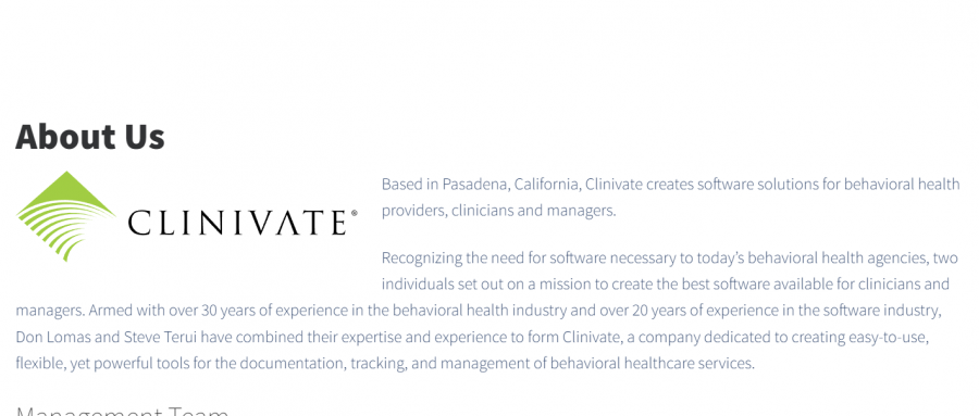 photo of clinivate web site