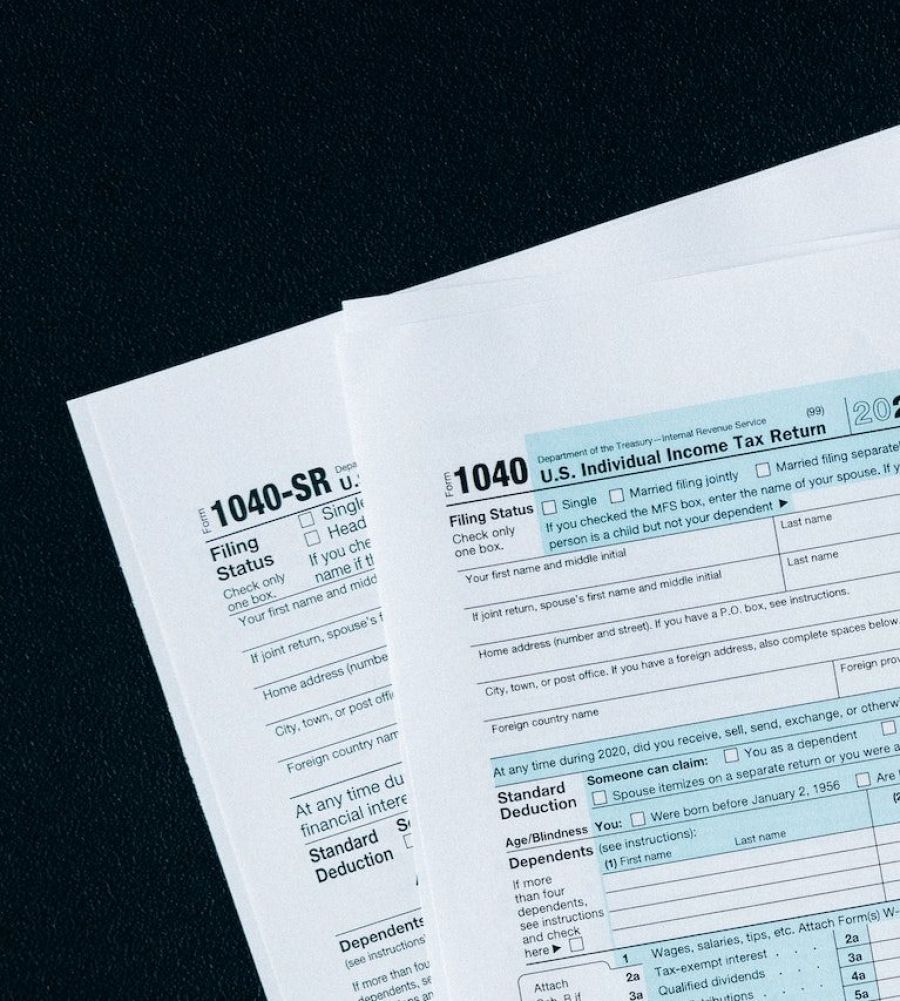 photo of tax return forms