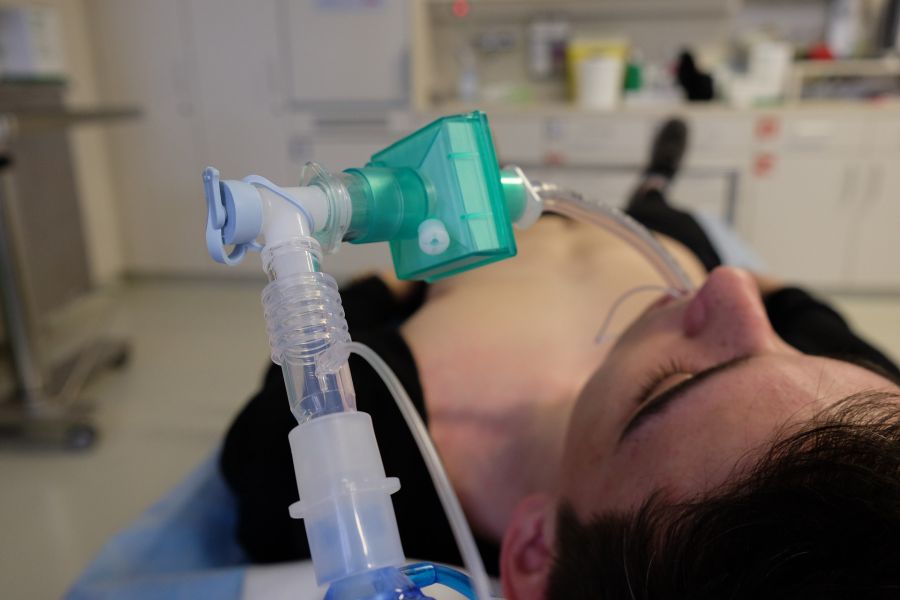 ventilator and intubated patient