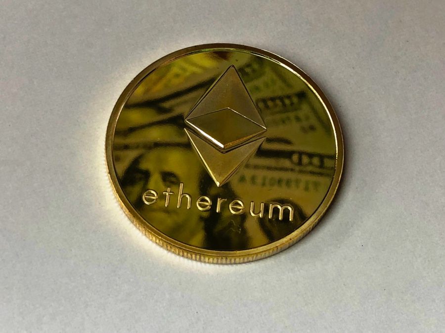 photo of a minted ethereum crypto coin