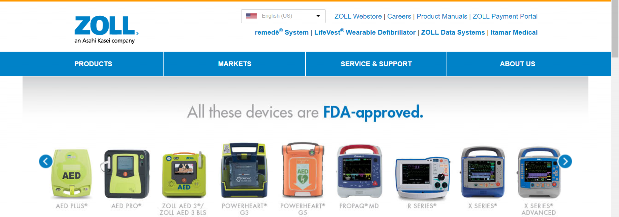 photo of zoll web site