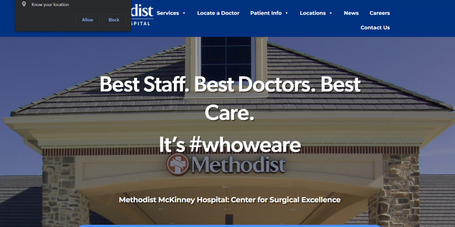 photo of methodist hospital website