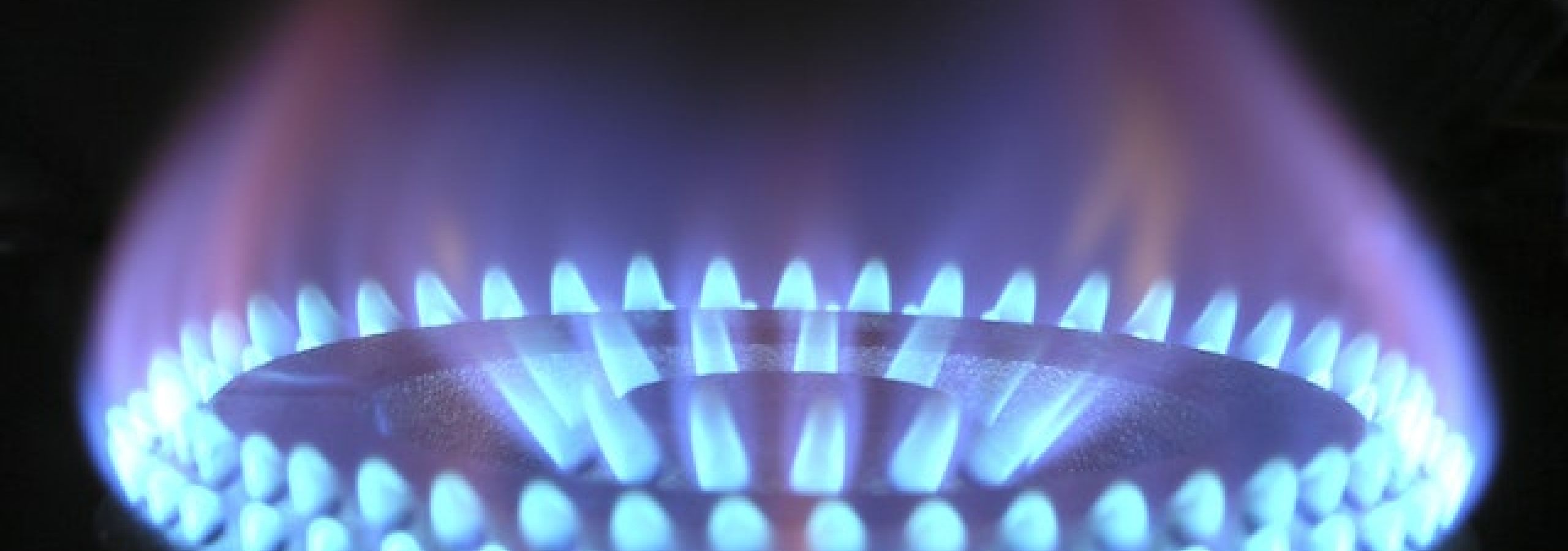 photo of gas range ignited