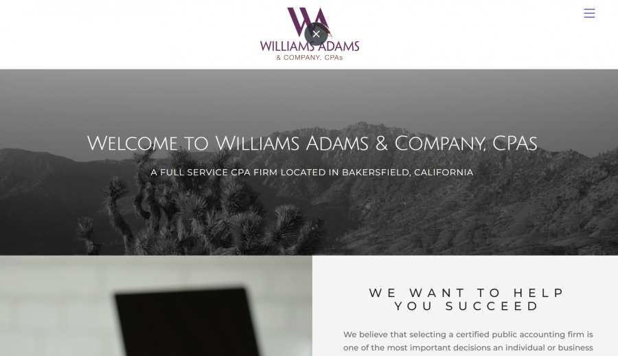 photo of williams adams website