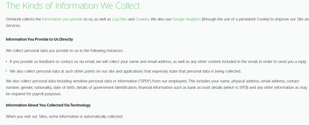 omnicell data privacy statement