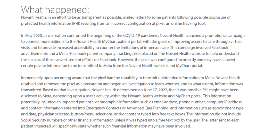 photo of the novant data breach faq