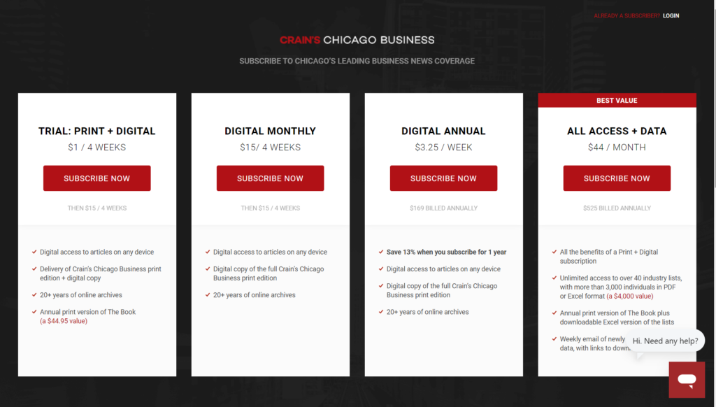 crain's chicago business subscription