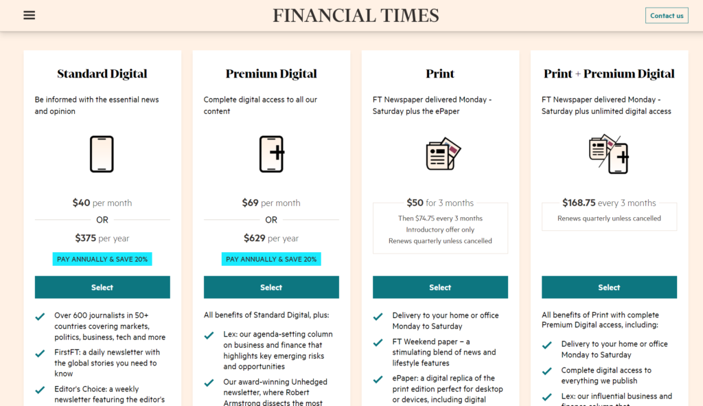 financial Times subscription