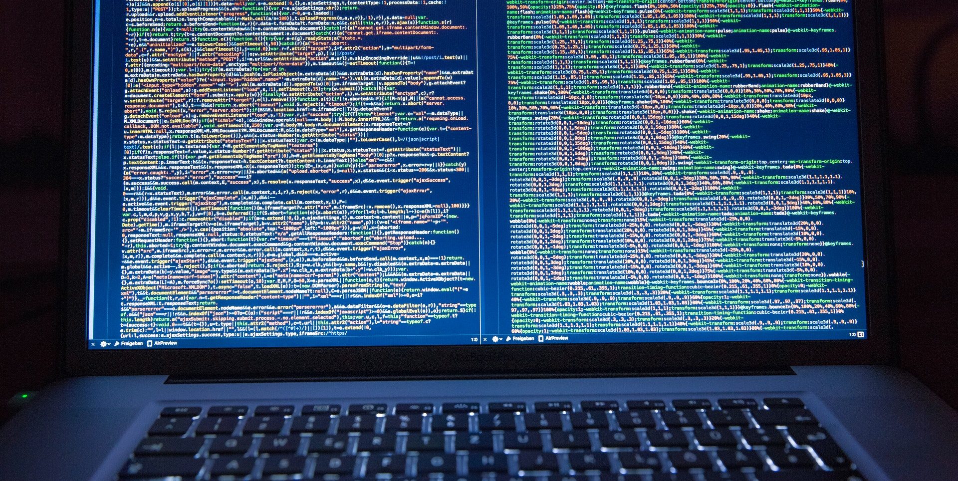 data on computer screen